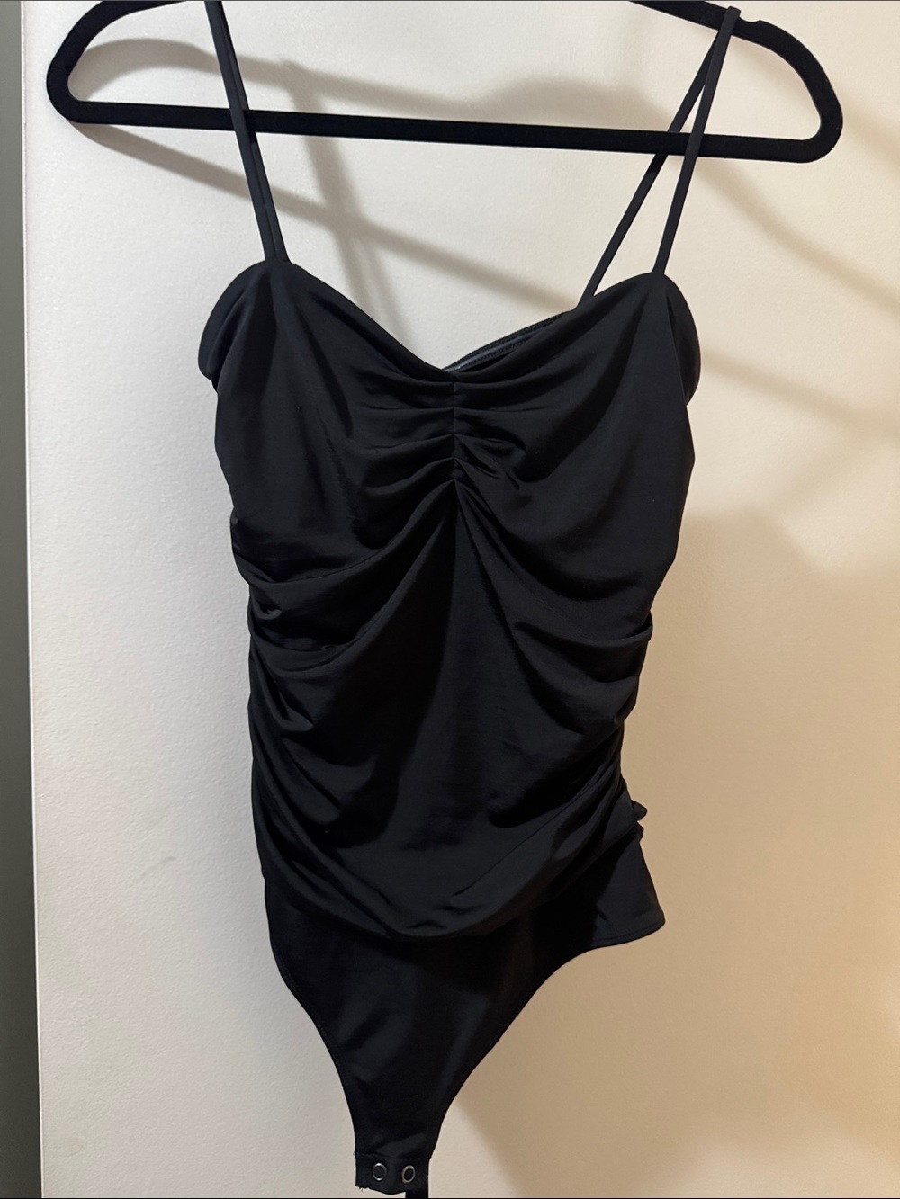 Express Black Ruched Body Contour Bodysuit
